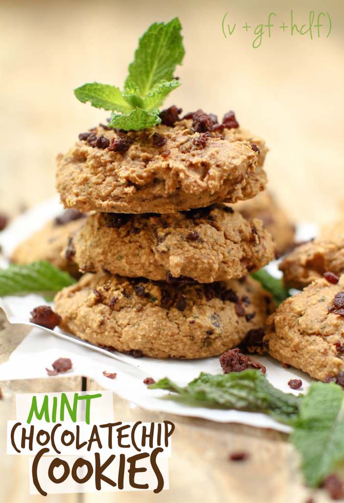 Mint Chocolate Chip Cookies (HCLF + GF) - FeastingonFruit.com
