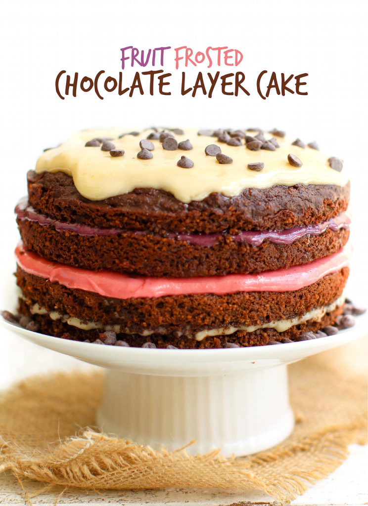Fruit Frosted Chocolate Layer Cake - FeastingonFruit.com