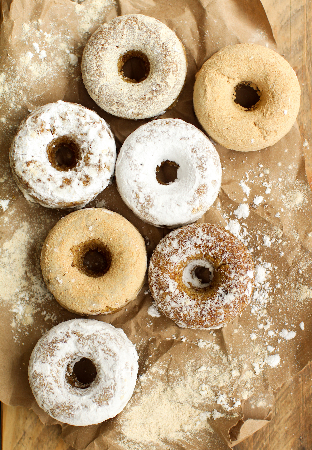 Mini Powdered Vegan Baked Donuts - FeastingonFruit.com