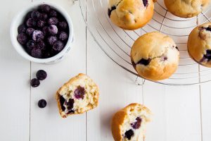 Low-Fat-Lemon-Bluberry-Muffins - Wallflower Kitchen