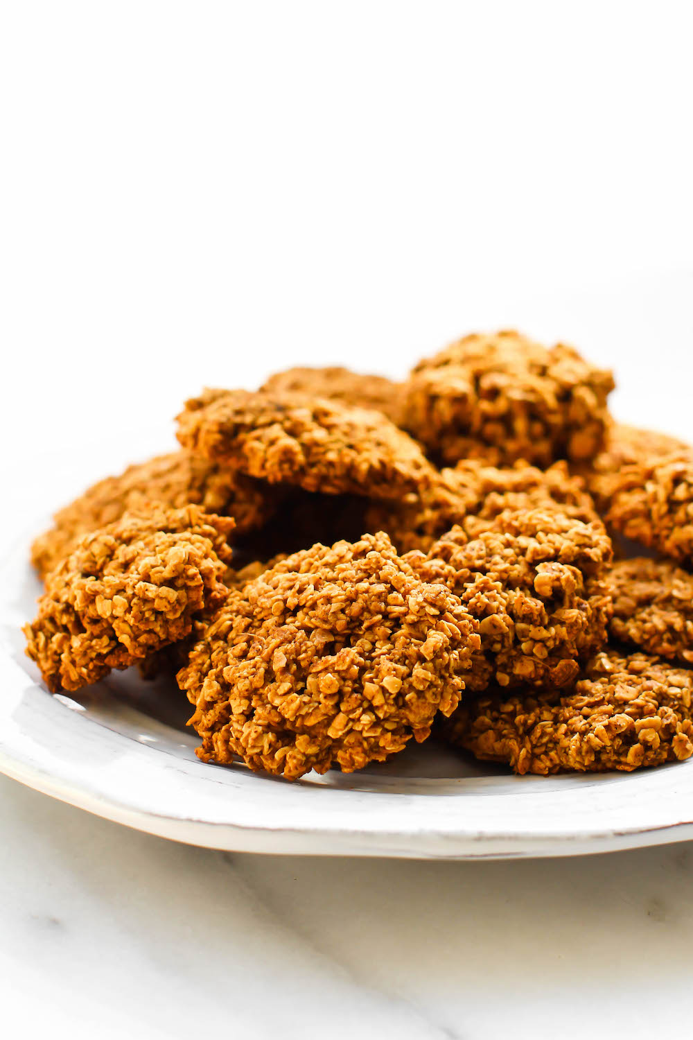 Chunky Oatmeal Vegan Gingersnap Cookies {gluten-free & oil-free}