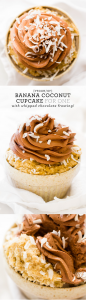 Banana Coconut Cupcake with Whipped Chocolate Frosting