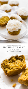 Pineapple Turmeric Cupcakes with Coconut Frosting