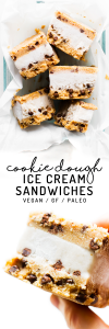 Cookie Dough Ice Cream Sandwiches {vegan, gluten-free, paleo}