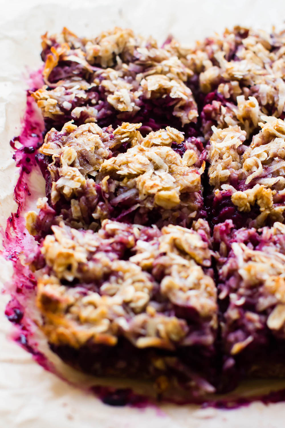 Chewy Coconut Berry Crumble Bars {vegan, gluten-free, oil-free}