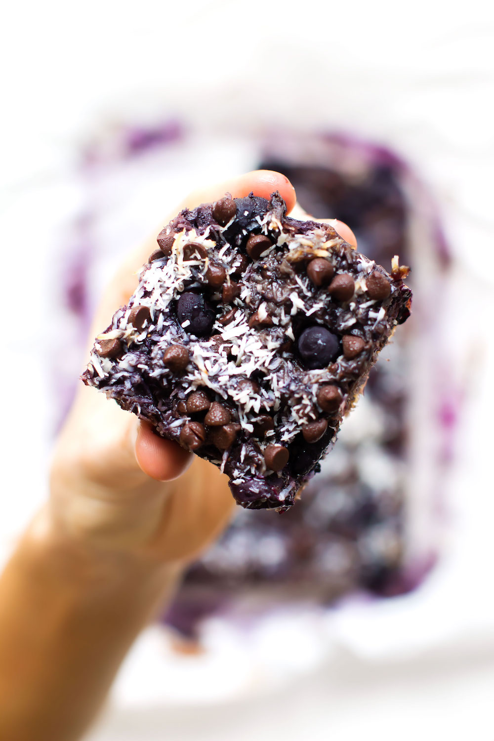 Blueberry Magic Cookie Bars (vegan & paleo)