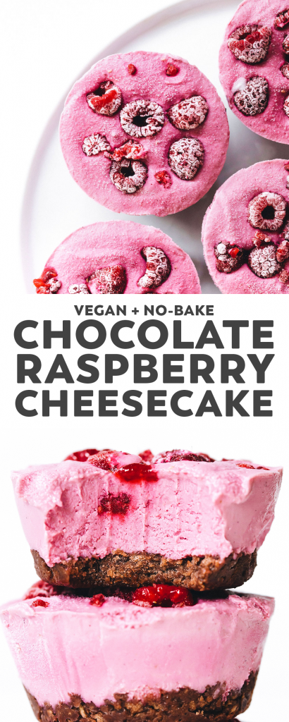 No-Bake Chocolate Raspberry Cheesecakes