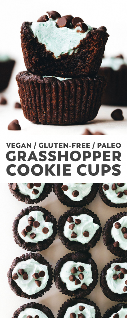 Grasshopper Cookie Cups (vegan + paleo)
