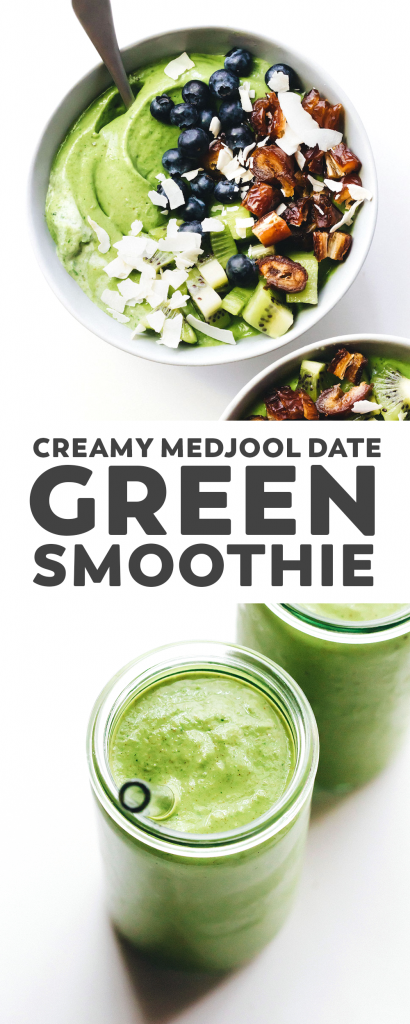 Creamy Medjool Date Green Smoothie Bowl