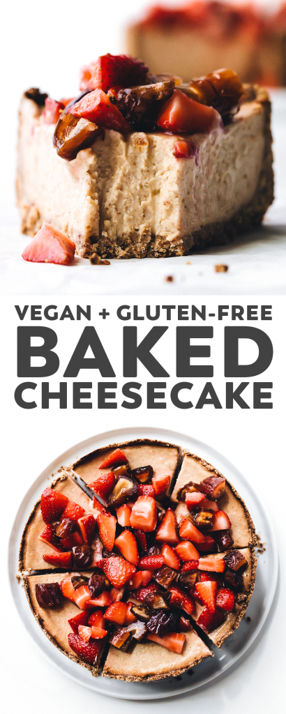 Medjool Date Baked Cheesecake (vegan + gluten-free)