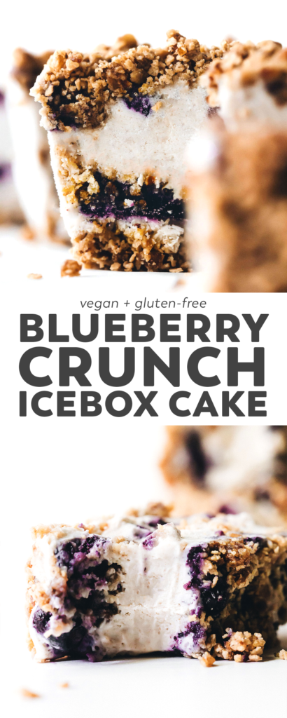 Blueberry Crunch Icebox Cake (vegan + gluten-free)