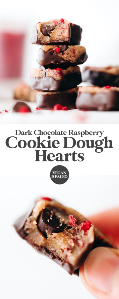 Dark Chocolate Raspberry Cookie Dough Hearts