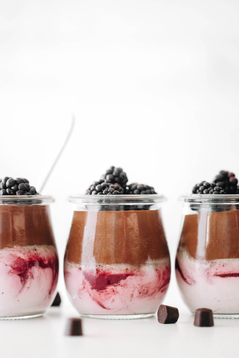 Blackberry Chocolate Mousse Cups (vegan + paleo)