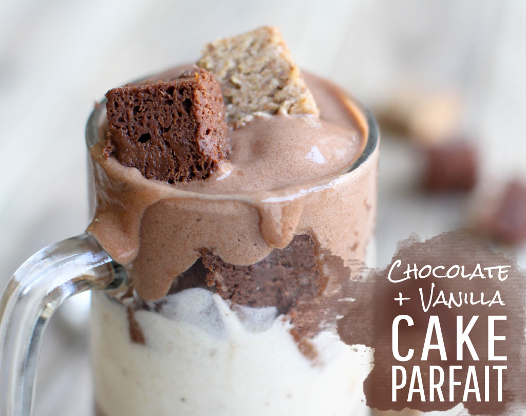 Chocolate + Vanilla Cake Parfait - FeastingonFruit.com