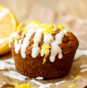 Vegan Lemon Poppy Seed Muffins (gluten-free + oil-free) - FeastingonFruit.com