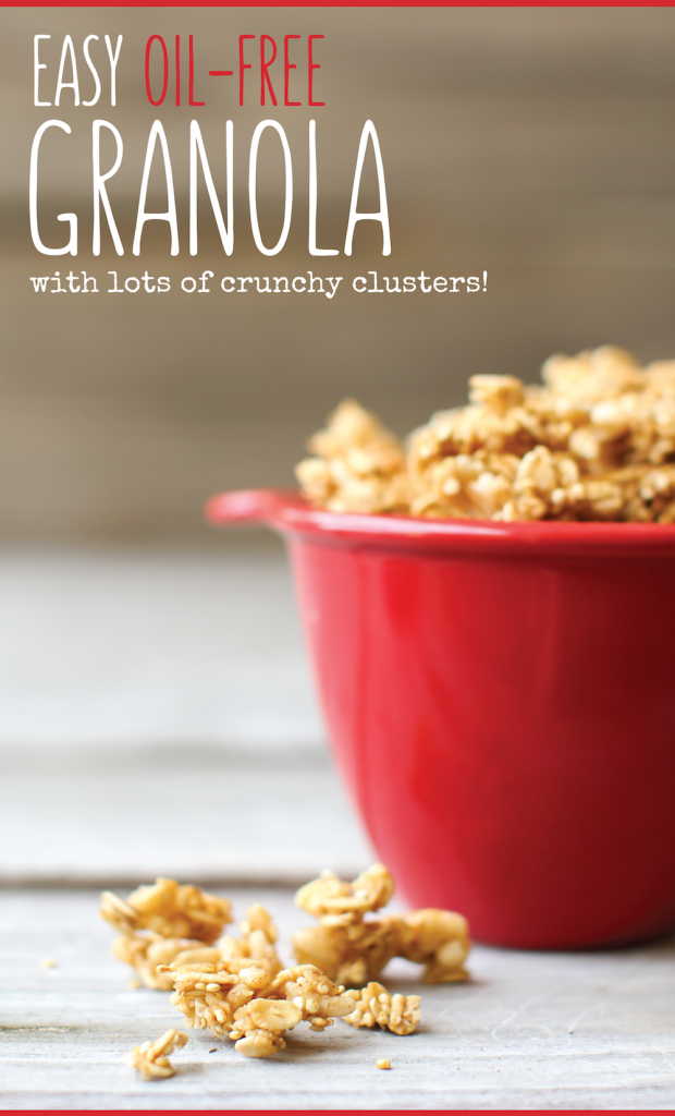 Easy Oil-Free Granola with lots of crunchy clusters!