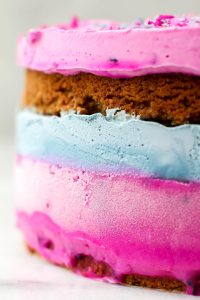 Cotton Candy Cake made with Vegan Ice Cream and Naturally Colored