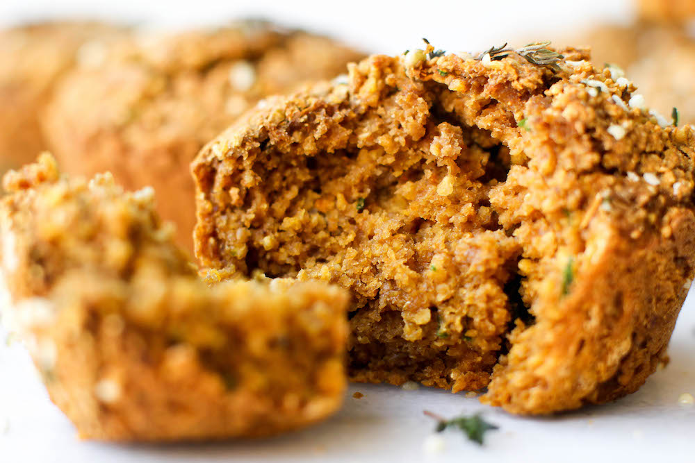 Sweet Potato & Herb Savory Muffins | Vegan, Gluten-Free, Oil-Free