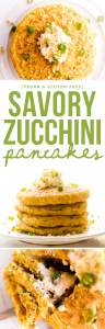Zucchini Cornmeal Savory Pancakes {vegan, gluten-free, oil-free}