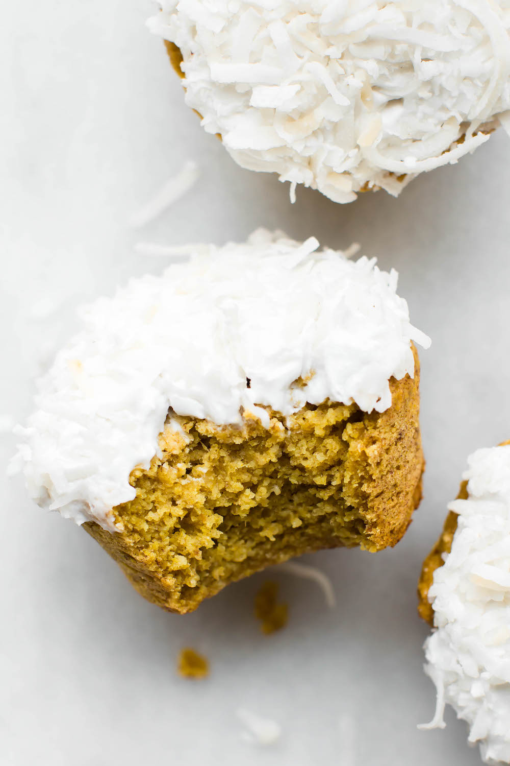 Pineapple Turmeric Cupcakes with Coconut Frosting