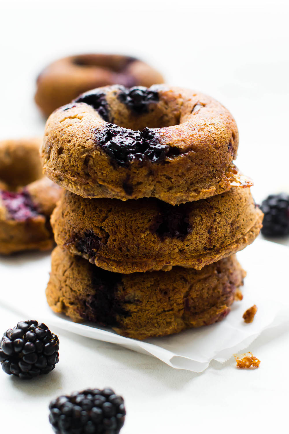 White Chocolate Blackberry Donuts {Vegan, Gluten-Free, Oil-Free}