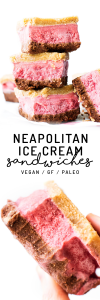 Neapolitan Ice Cream Sandwiches {vegan & paleo}