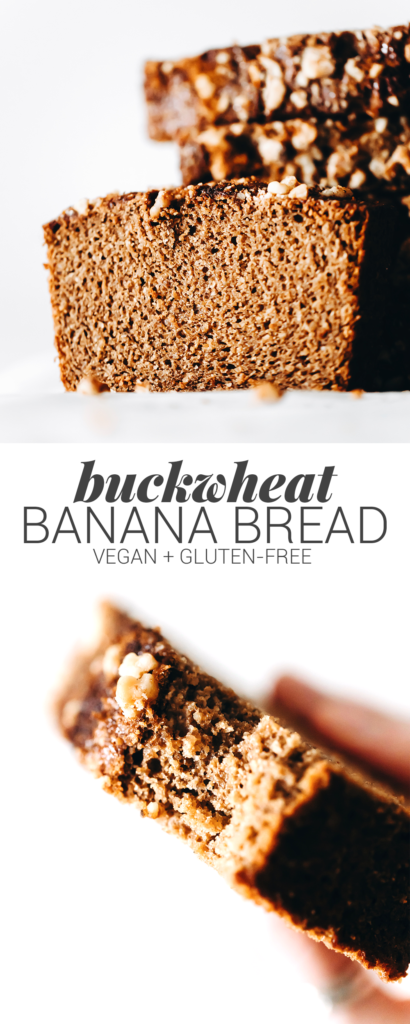 Cinnamon Buckwheat Banana Bread (vegan + gluten-free)