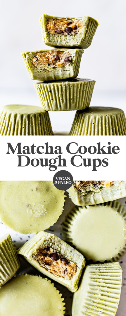 Matcha Cookie Dough Cups (vegan)