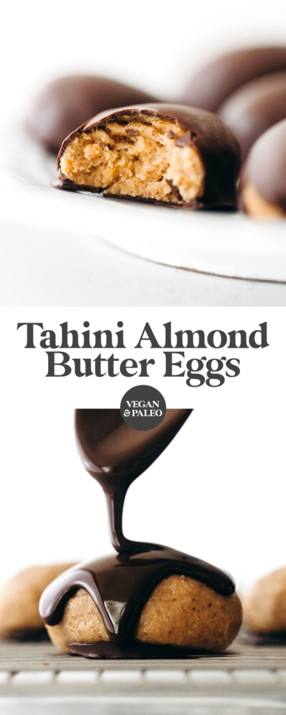 Tahini Almond Butter Chocolate Eggs (vegan + paleo)