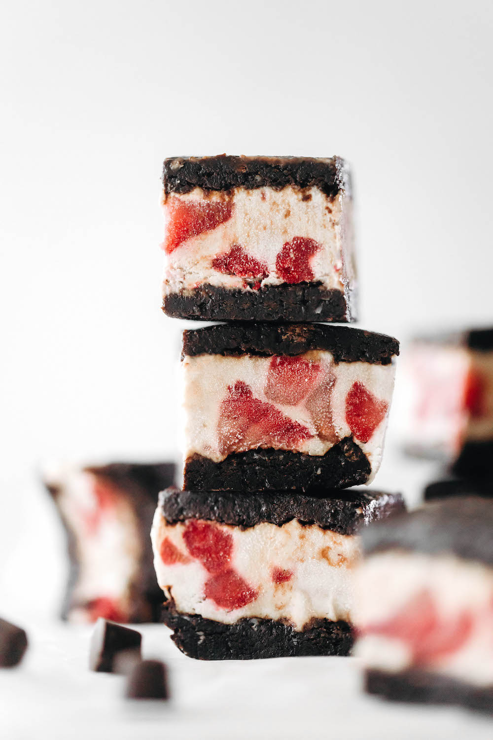 Roasted Strawberry Brownie Ice Cream Sandwiches